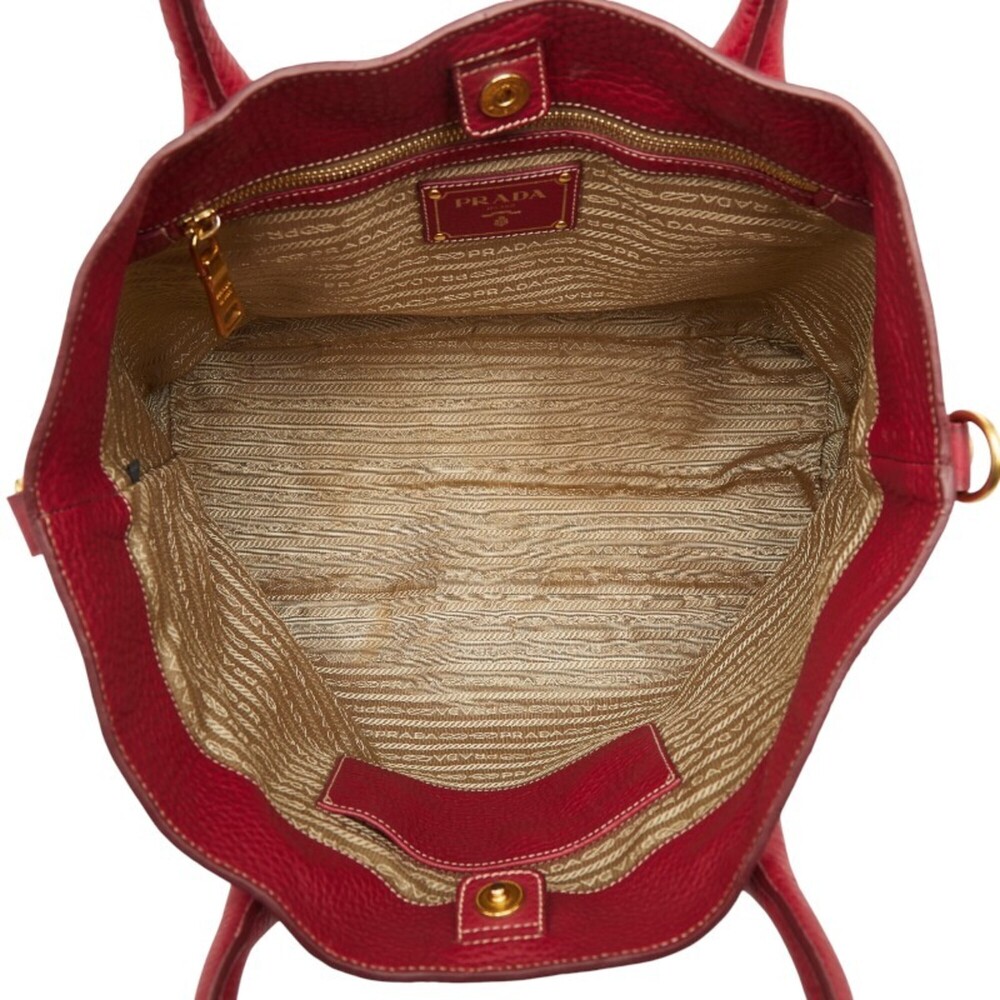 PRADA Red Leather Shoulder Bag - Picture 11 of 15